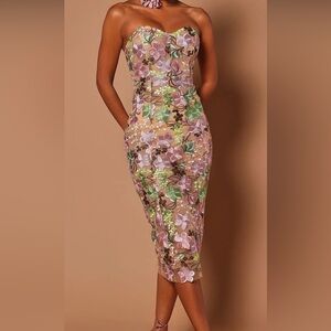 Fashion Nova Multicolor Floral Midi Dress